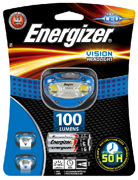Energizer Pandelygte Vision inkl. 3 x AAA batterier