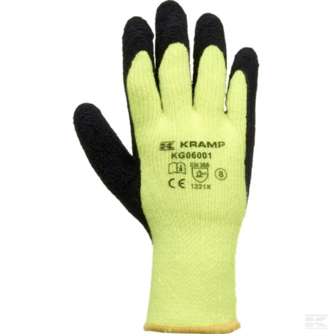 1 Par. Vinterforet strikhandsker Kramp 6.001 latex dyppet