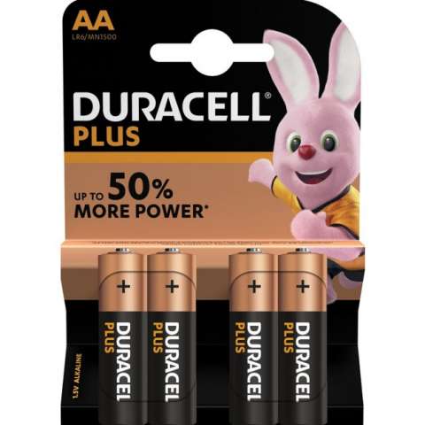 Se Batterier DURACELL AA / LR06 PLUS POWER (4 stk.) hos Bolig Produkter